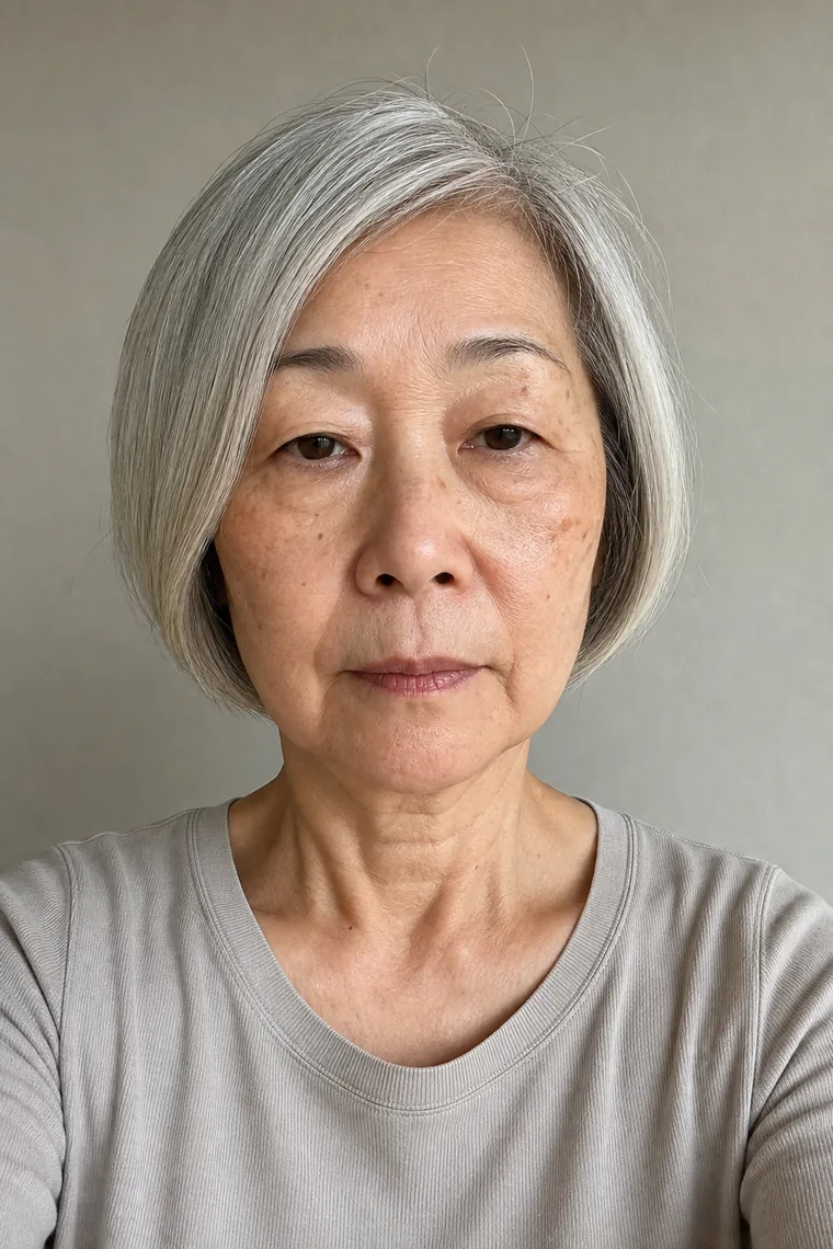 Synthetic source portrait for case 06, a 67-year-old East Asian woman