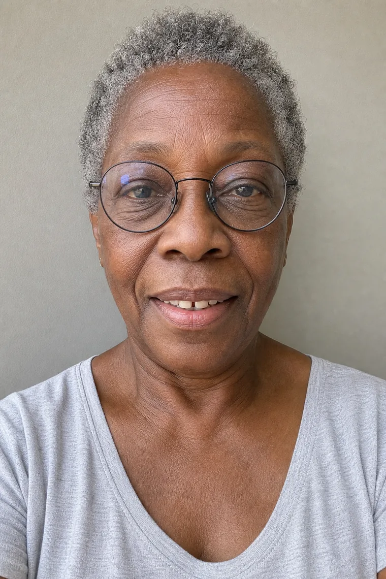 Synthetic source portrait for case 20, a 70-year-old Black woman